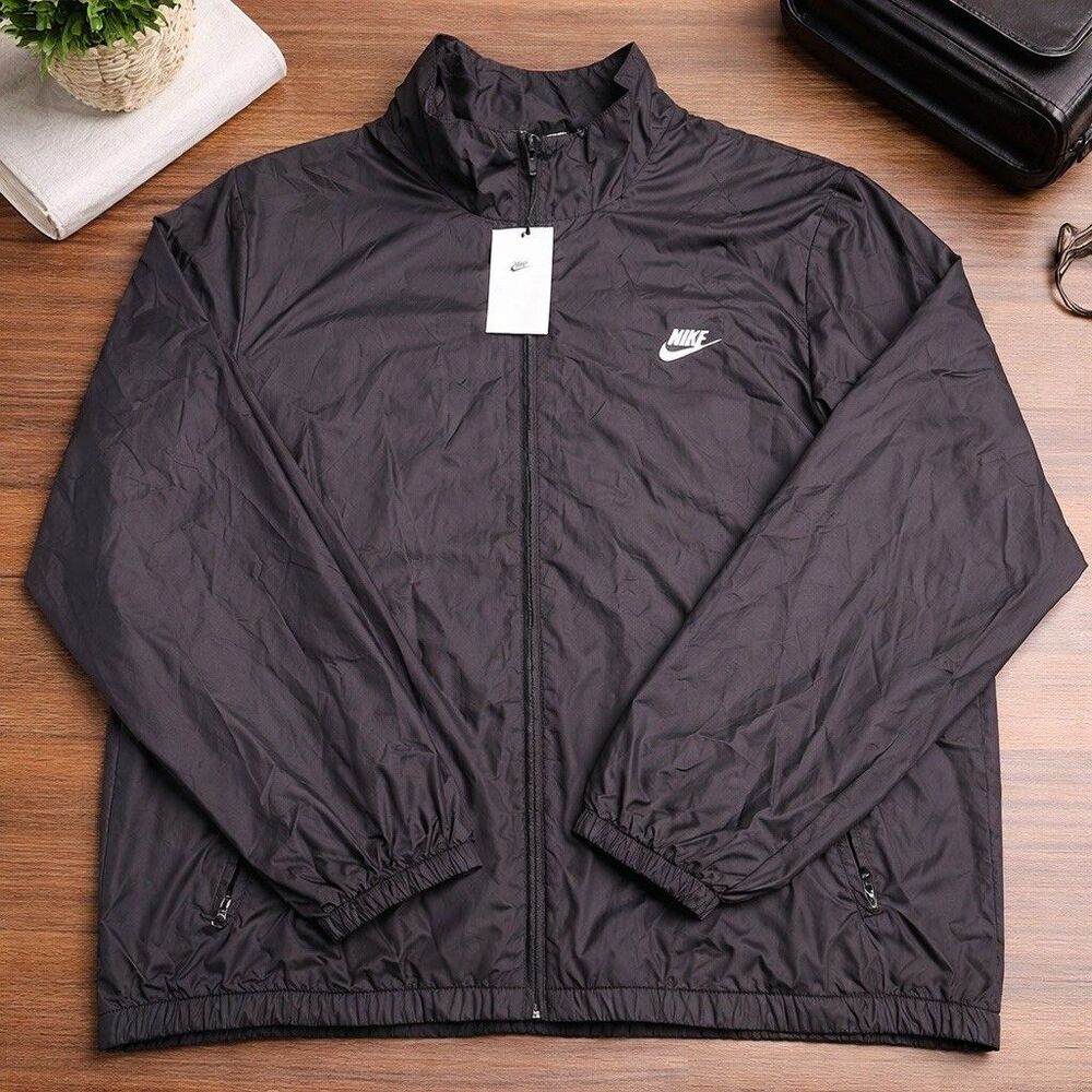 Nike Club Men's Full-Zip Woven Jacket Black 2XL DX0672 NEW